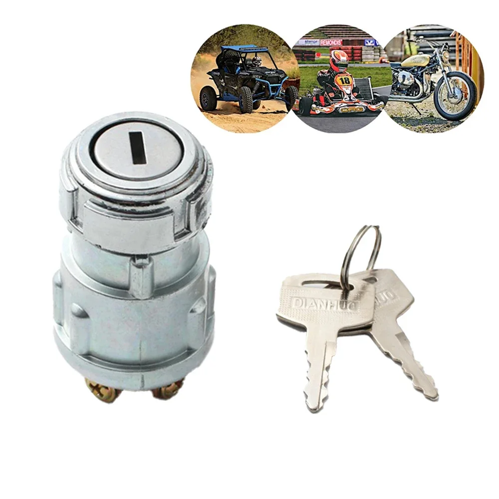 Universal Car Boat 12V 4 Position Ignition ON /OFF /Start Ignition Switch Lock with 2 Keys for Petrol Engine Farm Machines