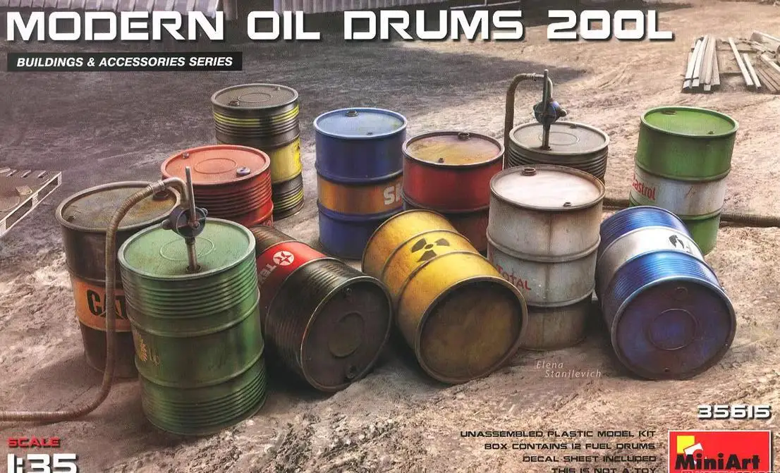 MINIART 35615 1/35 Scale Modern Oil Drums 200L