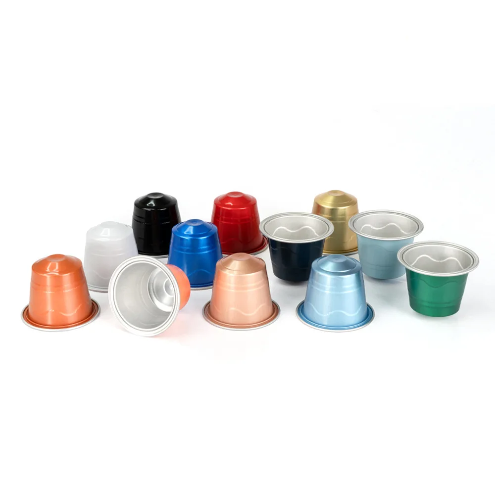 

100pcs Disposable Fillable Empty Aluminum Foil Capsules 15ML Coffee Pods Compatible for Nespresso Original Line Machine