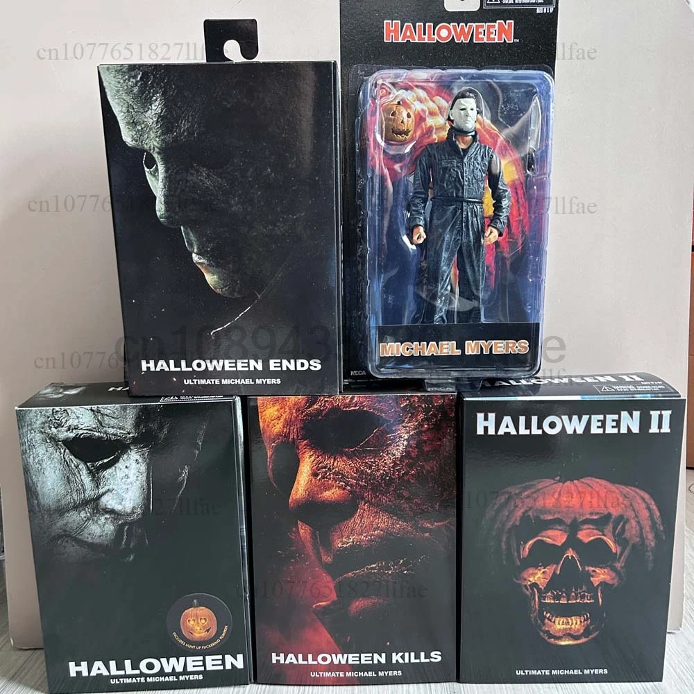 Figura NECA Michael Myers con calabaza LED Halloween II mata extremos Michael Myers figura de acción definitiva modelo juguetes decoración de la habitación