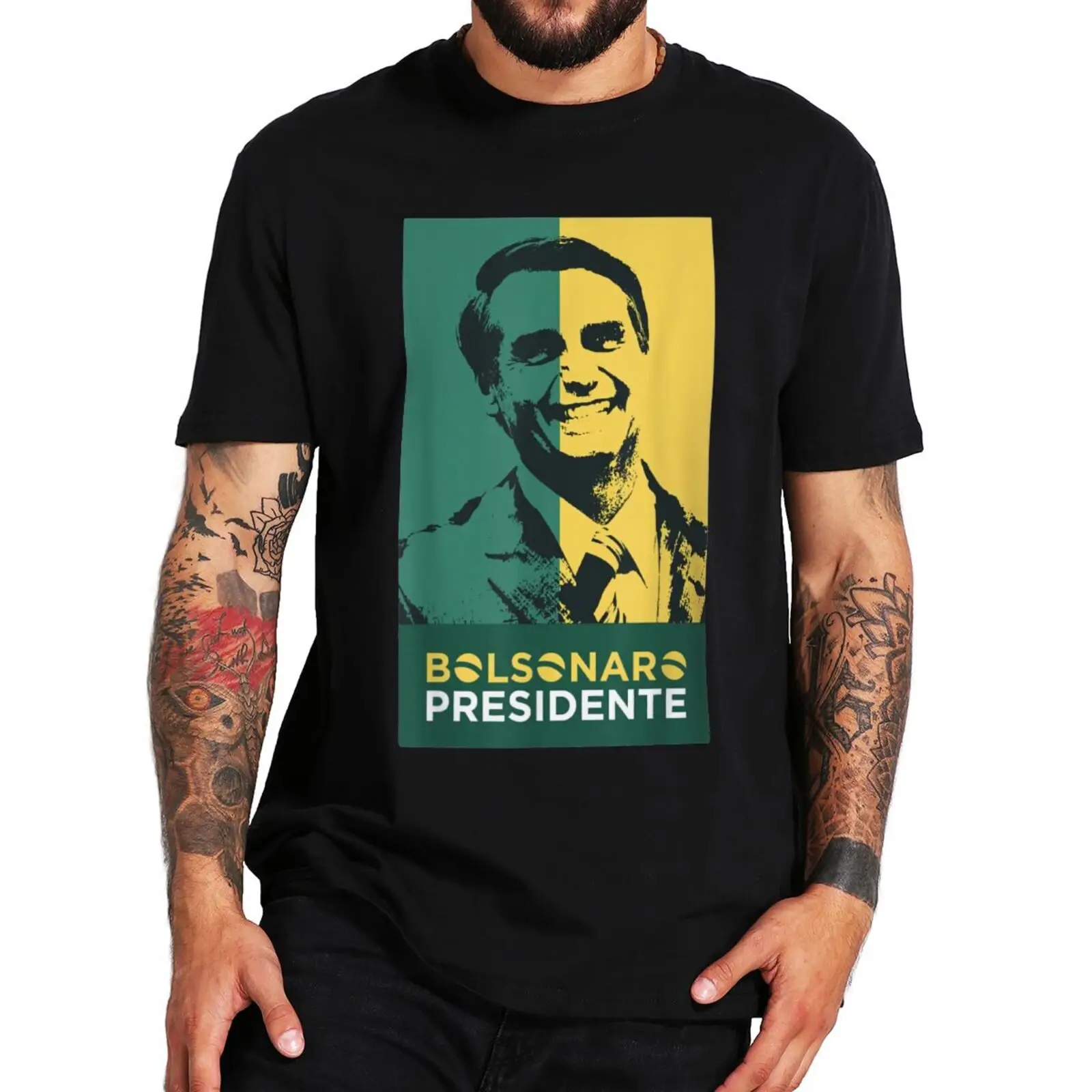 Jair bolsonaro 2022 t camisa bolsonaro presidente camisa brasil presidente tshirt para mulheres 100% algodão tamanho da ue