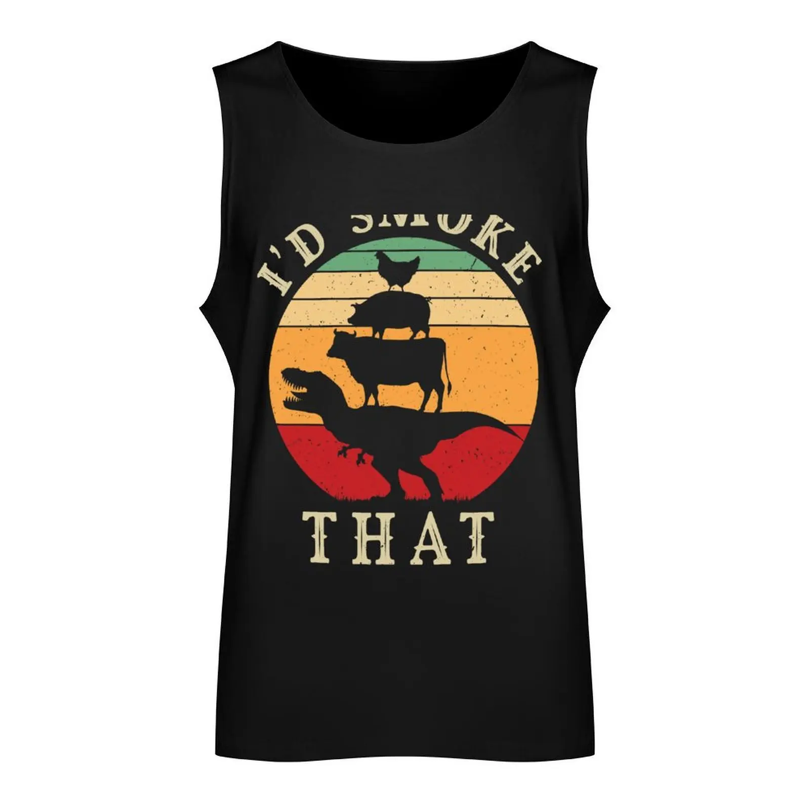 I'd Smoke That Perfect Pitmaster Gift Meat Grilling Barbecue Meat Smoker T-rex Tank Top summer clothes for men t-shirts for men