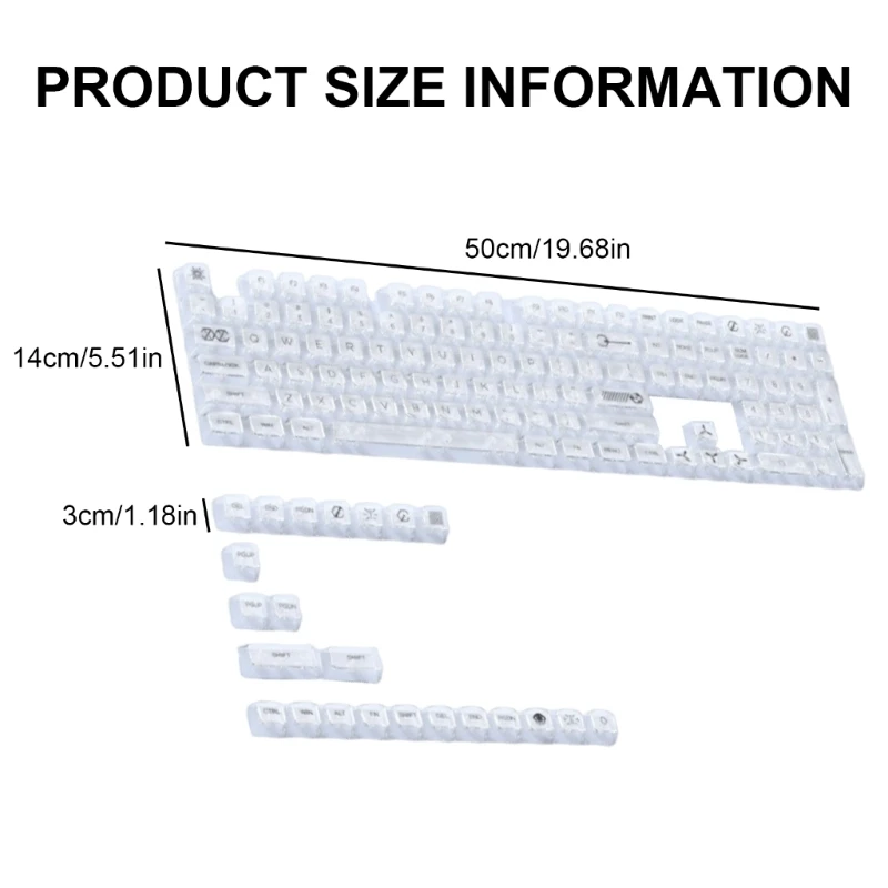 Estetica della tastiera migliorata Copritasti trasparenti da 131 tasti per tastiere meccaniche