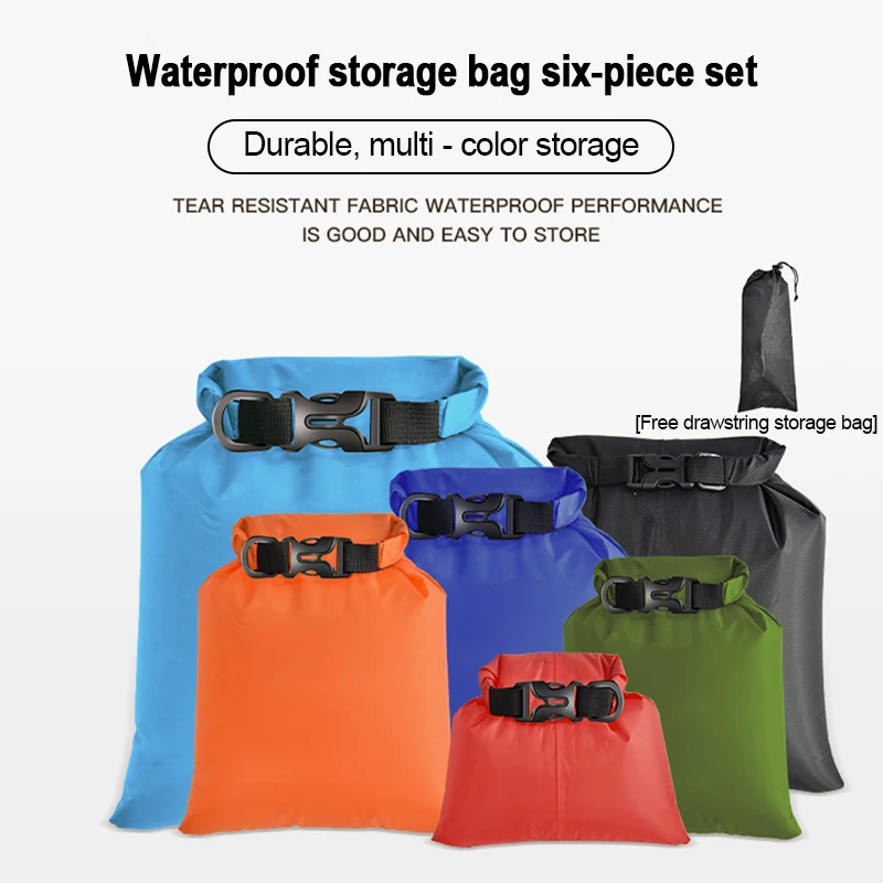 3PCS/6PCS Waterproof Dry Bag Pack Sack Outdoor Swimming Bag Ultralight Camping Floating Sailing Canoing Boating Storage Pouch