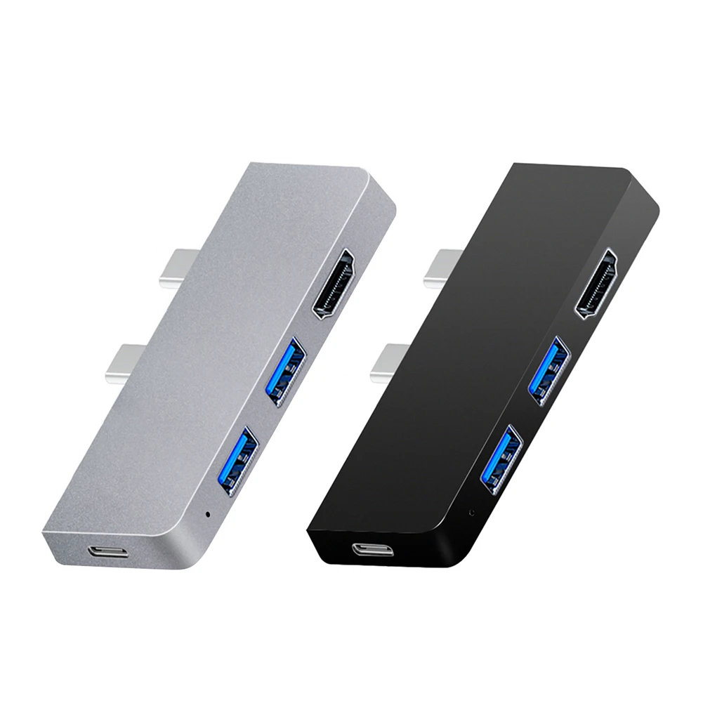 محطة إرساء للكمبيوتر المحمول PD شاحن Type-C Type-C Dock Splitter محمول 4K HDMI عالي السرعة لجهاز Microsoft Surface Pro 8