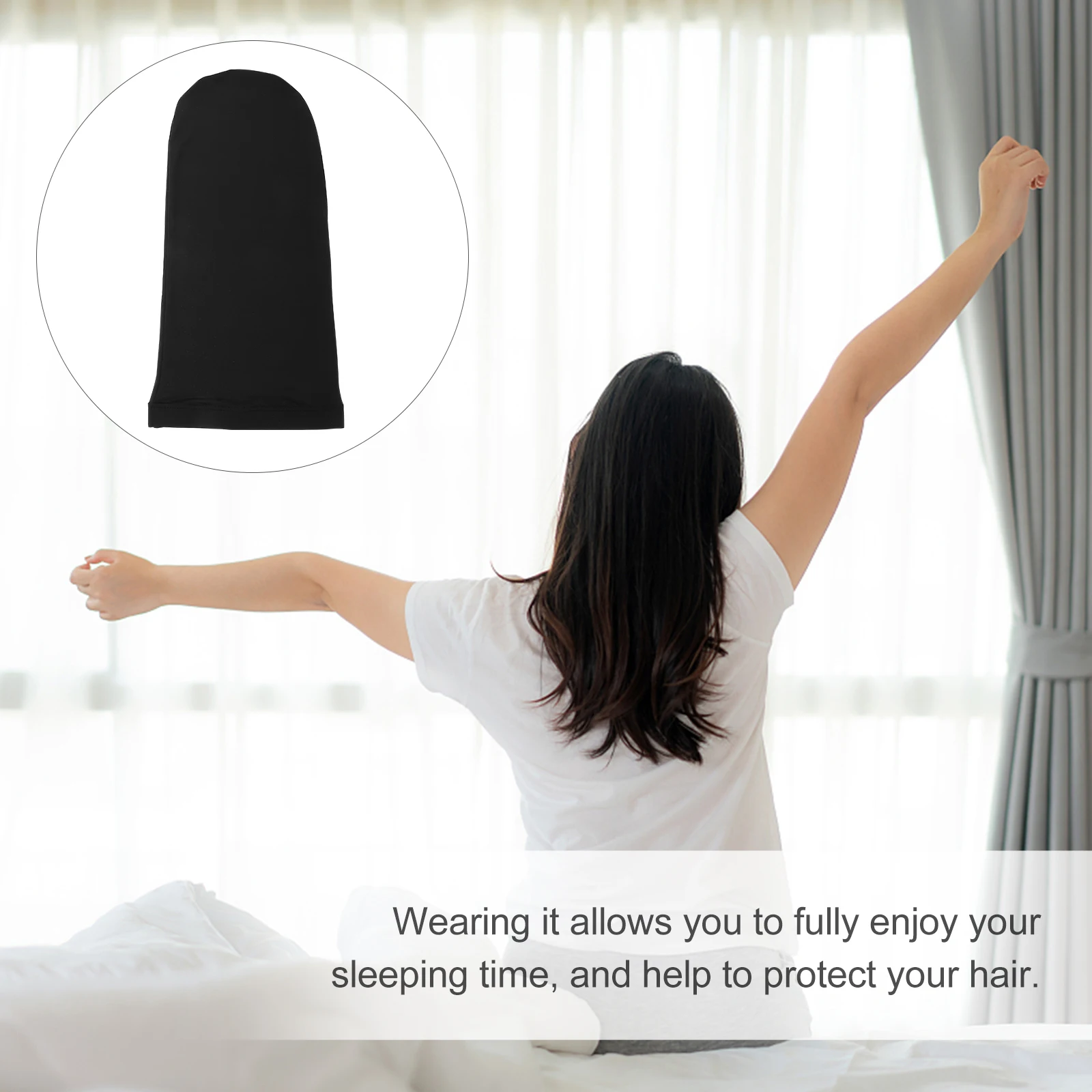 

4Pcs LongTailCap Polyester NightHairCare Dreadlocks Sleeping Hat TurbanHat Dreadlock Adjustable ComfortBreathable Sleep