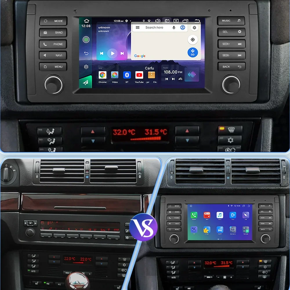 4/8 Core Android Car Dvd Player For   E39 2000-2006 7 Inch Diamond Screen Car Radio Multimedia Carplay With Fm/Bt/AHD/4G Wifi