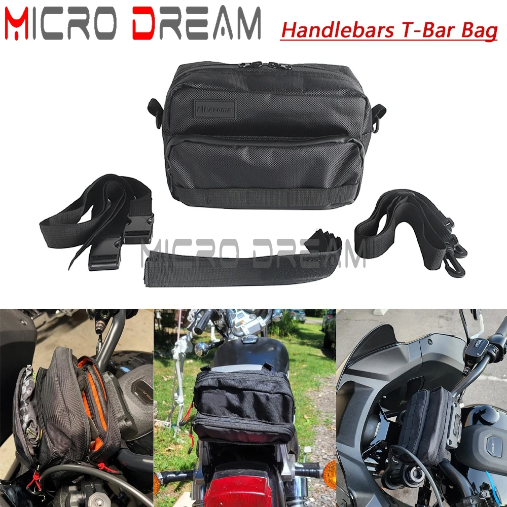 Club Style Handlebars T-Bar Bag Handle Shoulder Messenger Bags Front Handle Bar Toolbag Backrest Sissy Bars Carrier Tool Bags