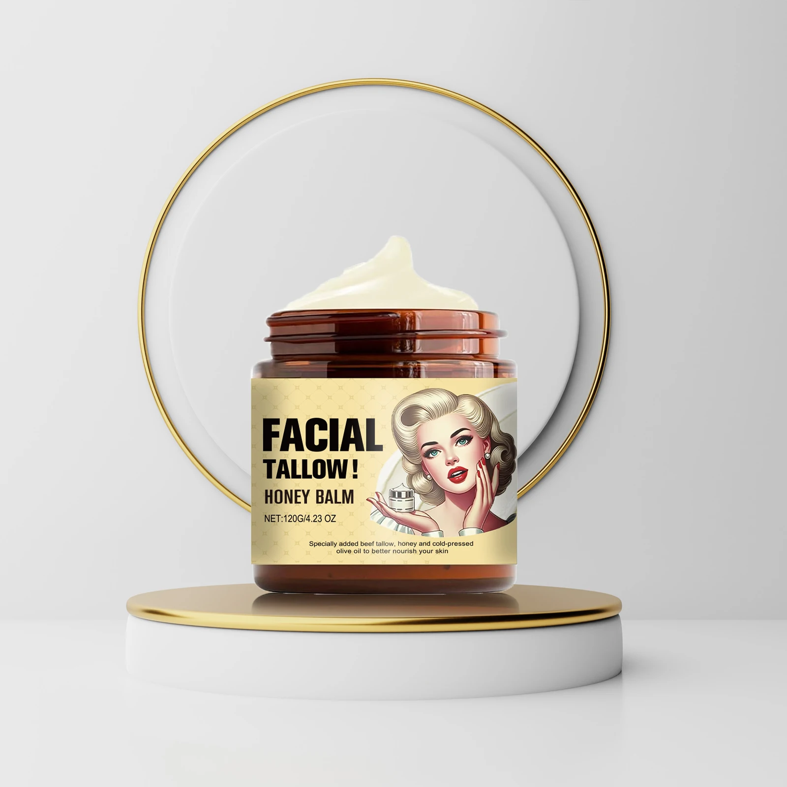 

120 г медового бальзама для лица Tallow — глубоко увлажняющий, против старения, натуральный уход за кожей для сухой и чувствительной кожи