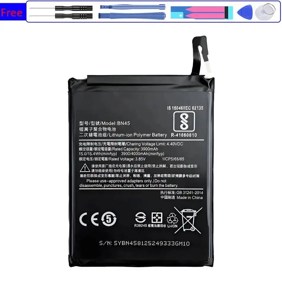 

Reliable Power Supply 4000Mah For Xiaomi Redmi Note 5 Mobile Phone Battery BN45