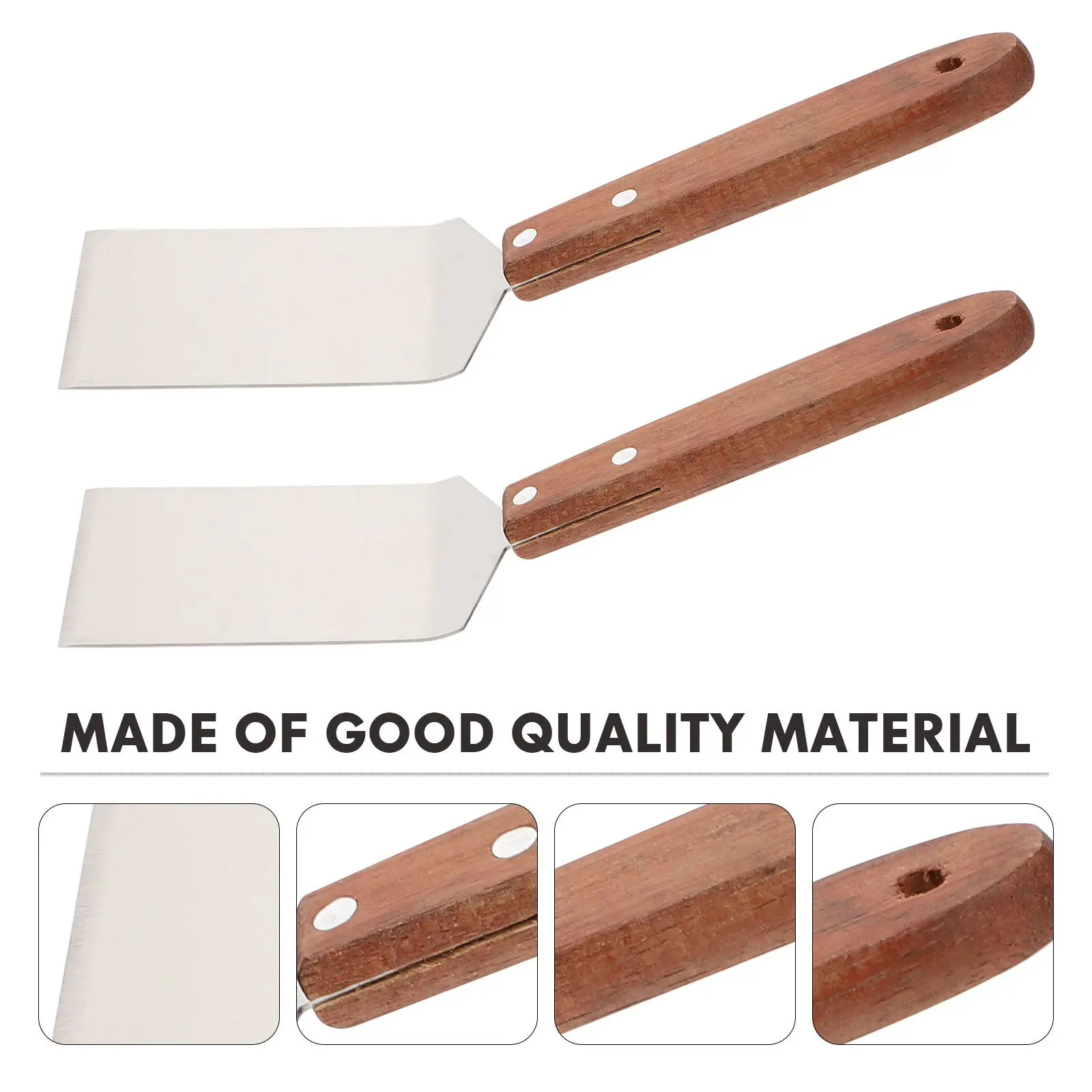 1Pcs Stainless Steel Kitchen Spatula Ergonomic Non-Slip Cooking Shovel for Steak Pizza Pancake Tart Pie Bbq Griddle Stainless