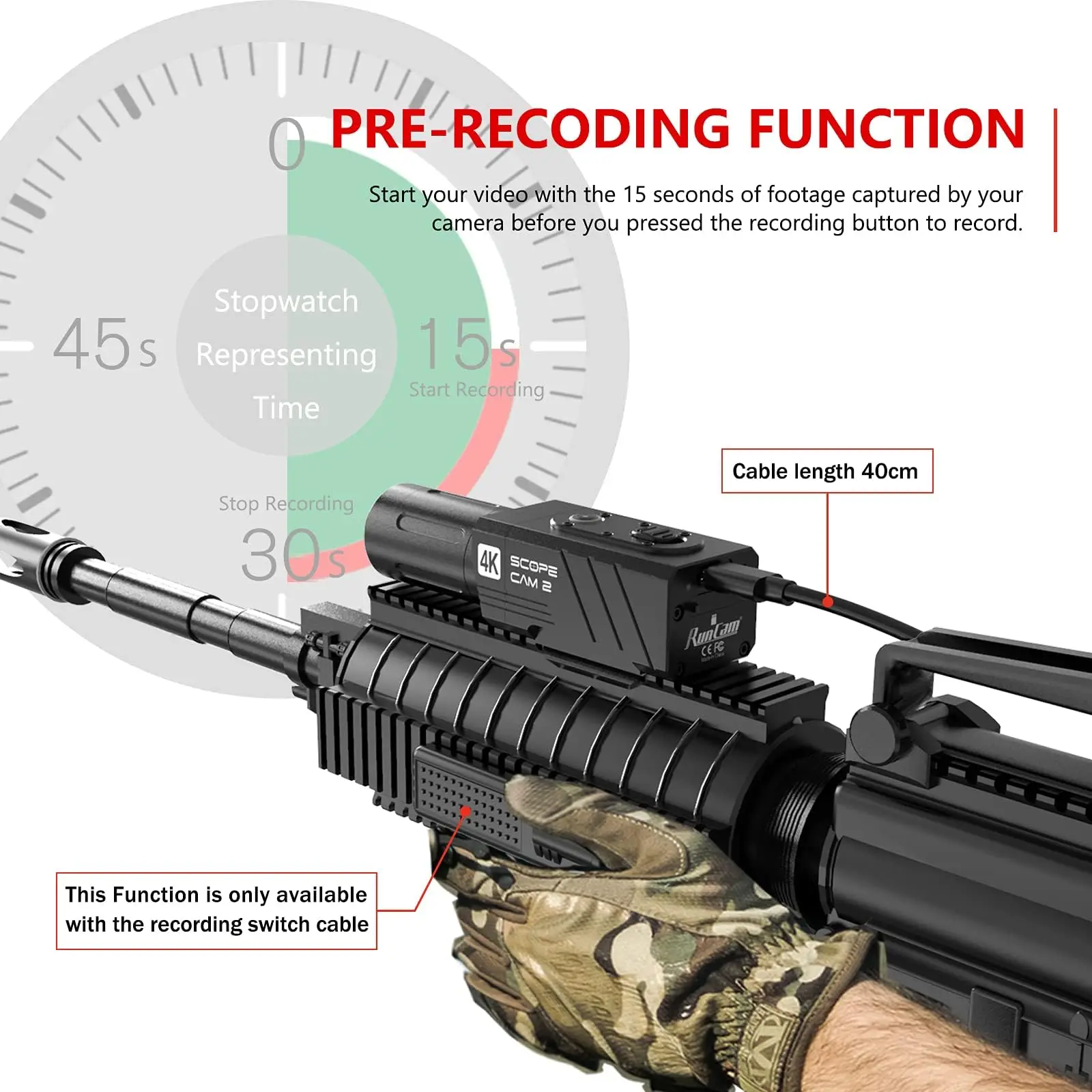 4K Airsoft Camera 4x Digital Zoom HD Mini WiFi Action Camera for Airsoft Paintball Hunting Tactical Training