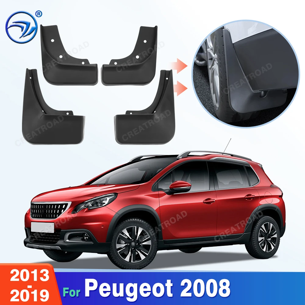 For Peugeot 2008 2013 2014 2015 2016 2017 2018 2019 Fender Mudflaps Splash Guards Mudguards Mud Flaps Car Accessories