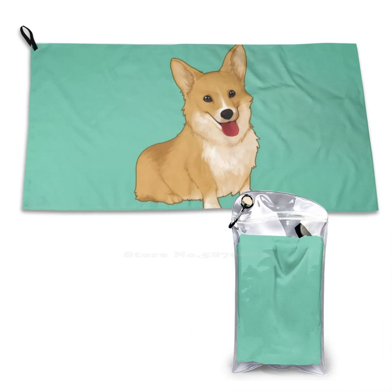 Cute Smiling Corgi Custom Soft Bathroom Towels Home Outdoor Cute Corgi Smile Funny Fluffy Doge Puppy Pupper Graphicdesign