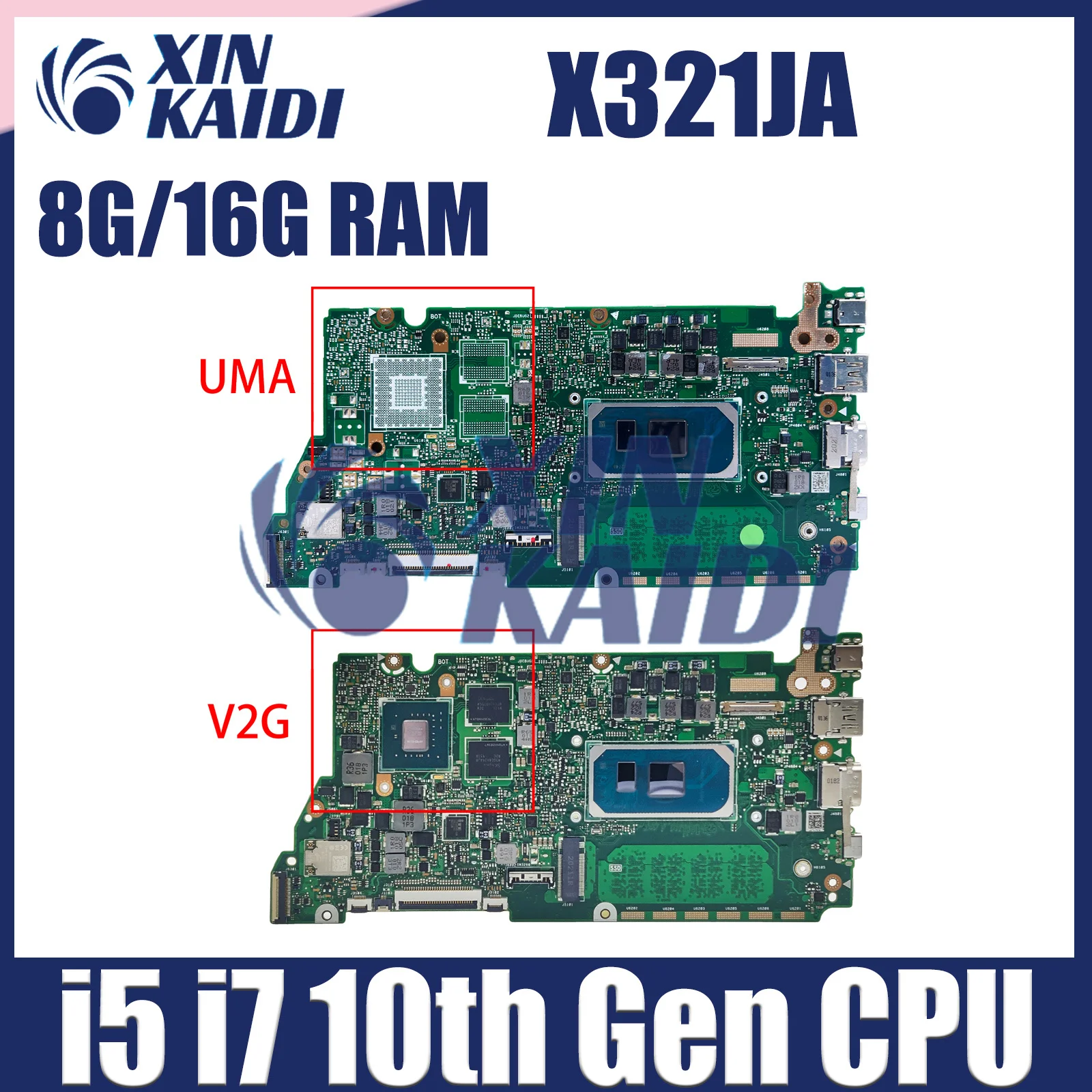 

Computer Mainboard For ASUS X321JP X321JA X321J X321JQ I321J S333J Laptop Motherboard with CPU i5 i7 10th Gen RAM-8GB 16GB V2G