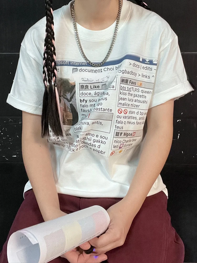 Heavyweight 260G Vintage Short Sleeve T-Shirt Loose Fit Student Couple's Wear round Neckline Youthful Style by Wang Studio