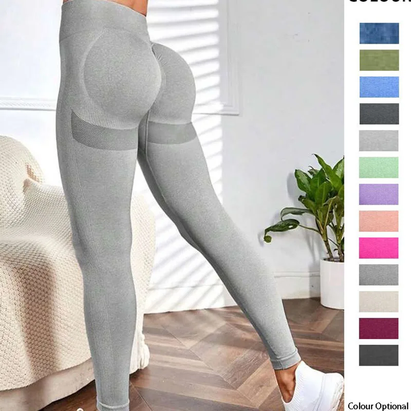 النساء سلس عالية الخصر اليوغا السراويل فتاة الرياضة رفع طماق الجوارب اللياقة البدنية تجريب Leggins مطاطا محبوك سراويل رياضية
