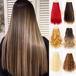 24 inchs sintético longo grampo de cabelo na extensão do cabelo resistente ao calor natural ondulado cabelo peça mumupi