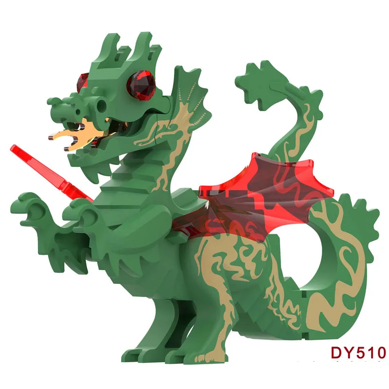 

DY509 Medieval Fire Dragon Medieval Castle Lion King Knight Mount Man Child Assemble Building Blocks Toy