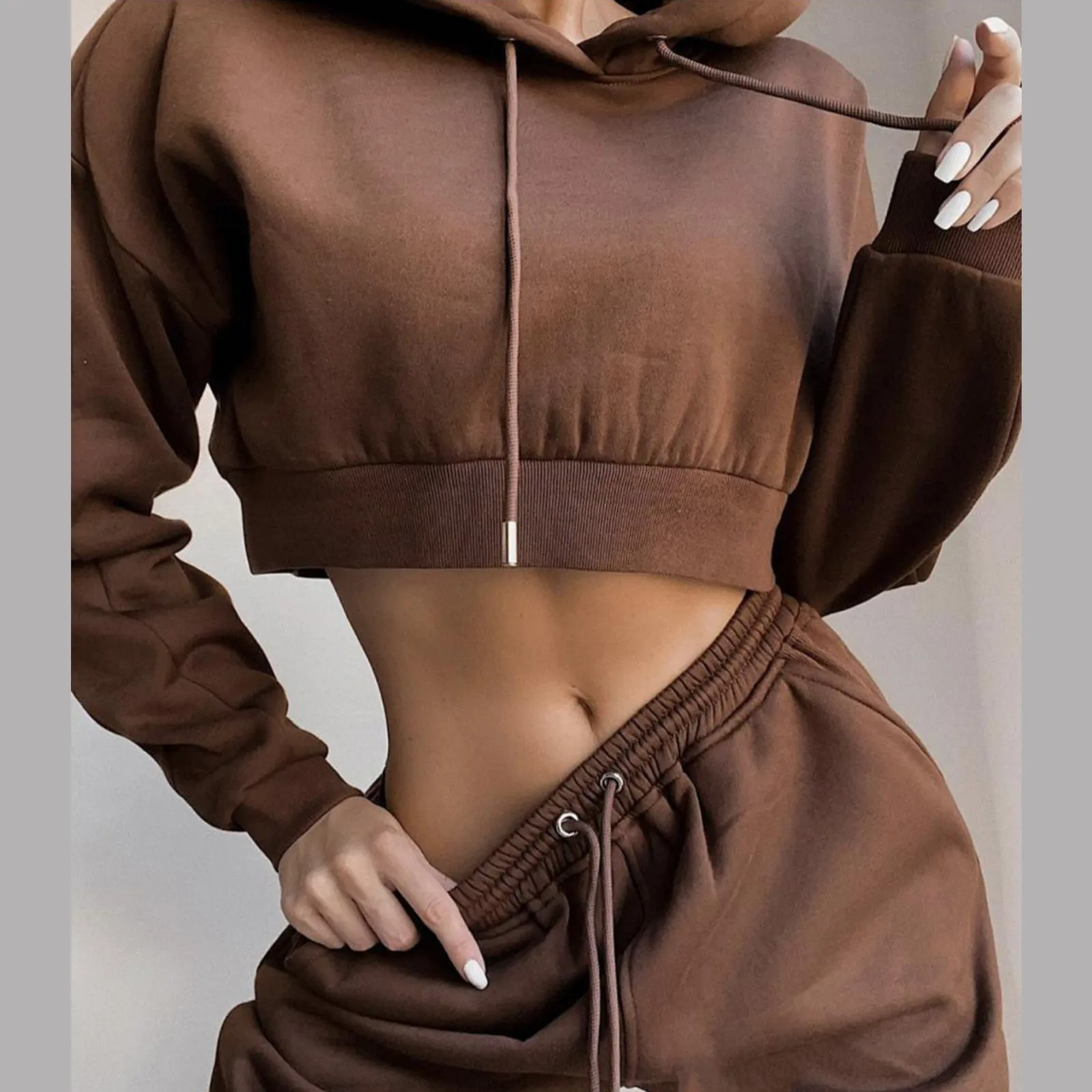 Women 2 Piece Set Casual Sport Outfits Tracksuit Hoodies Sweatshirt+Sweatpants Jogger Pants 2021 Fashion Winter Sportswear