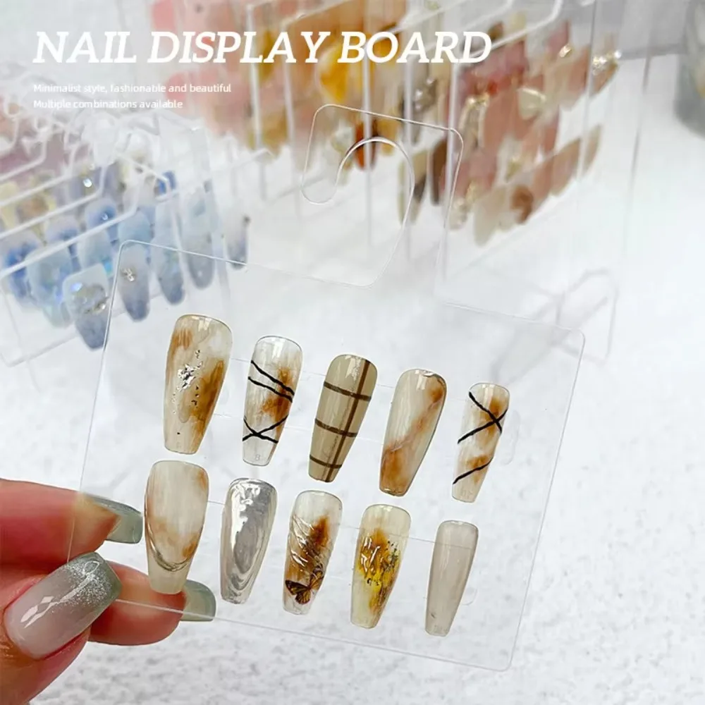 Transparent Acrylic Nail Art Display Rack Hook Desktop Mounted Nail Storage Stand Multi-Purpose Dustproof Nail Tips Storage Rack