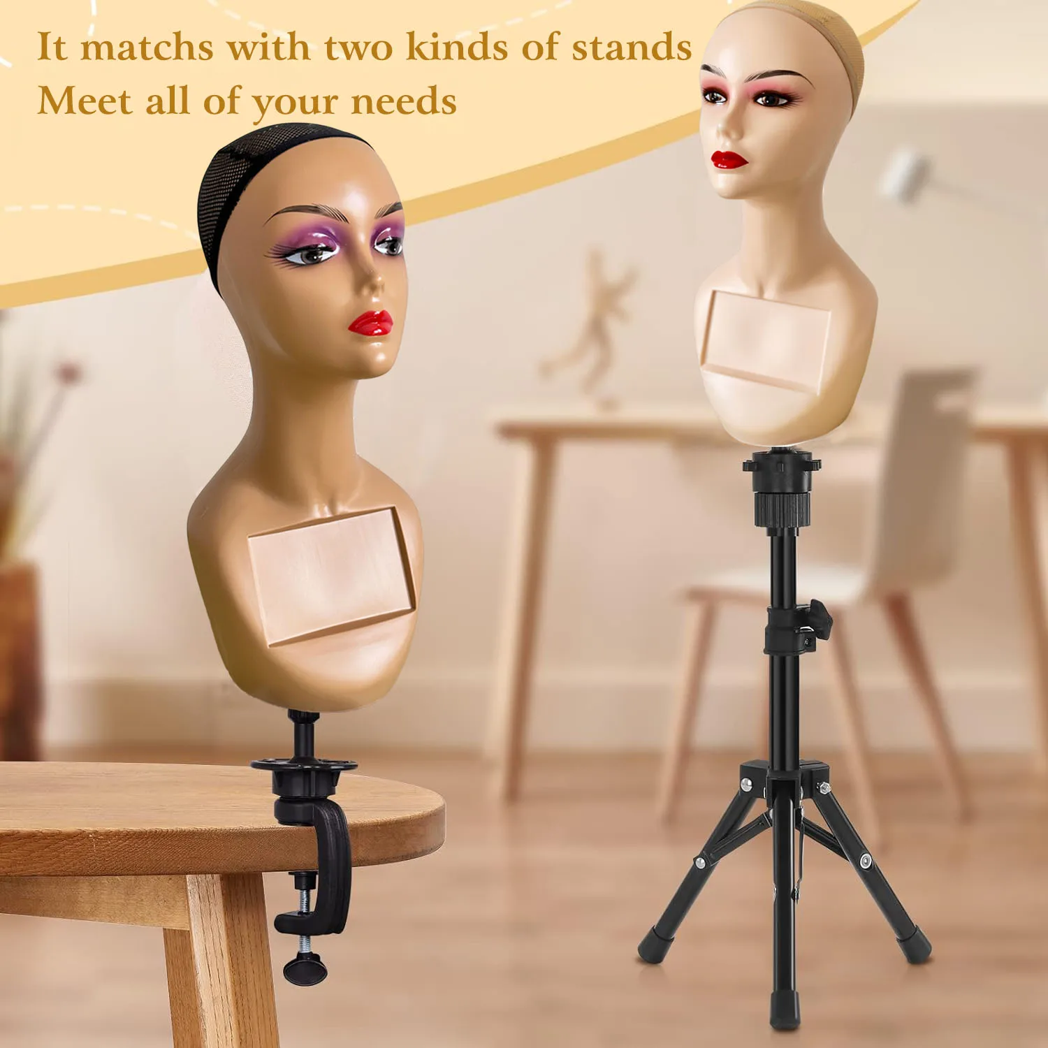 Plastic Mannequin Head for Wig Display
