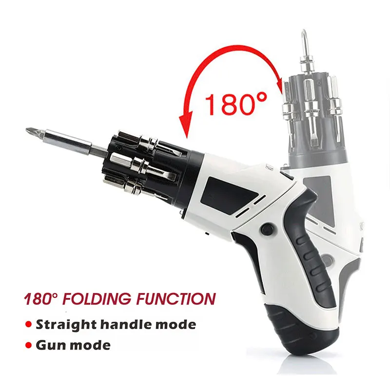 LUSQI 4.8V Electric Screwdriver Multi-function Rechargeable Screw Driver Power Tools S2 Steel 12 Bits For Home Assembly & Repair