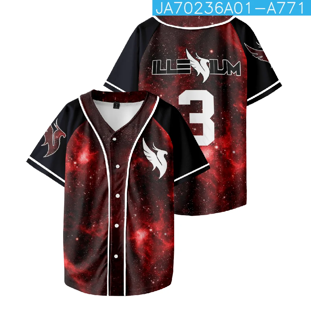 ILLENIUM 2023 Concert Site Personalized Streetwear Harajuku Thin button Baseball uniform Men/Women