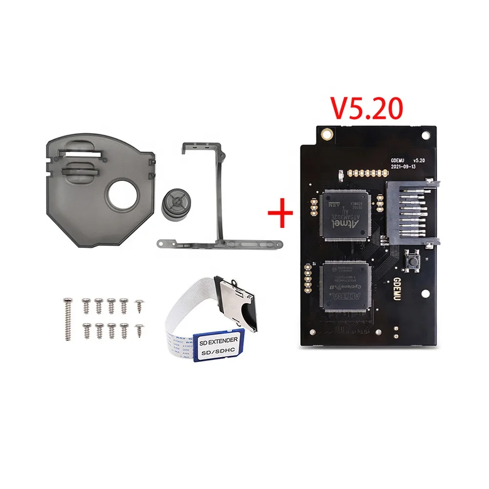 Para gdemu v5.20 versão placa de simulação de unidade óptica para sega dreamcast dc va1 console com extensor sd