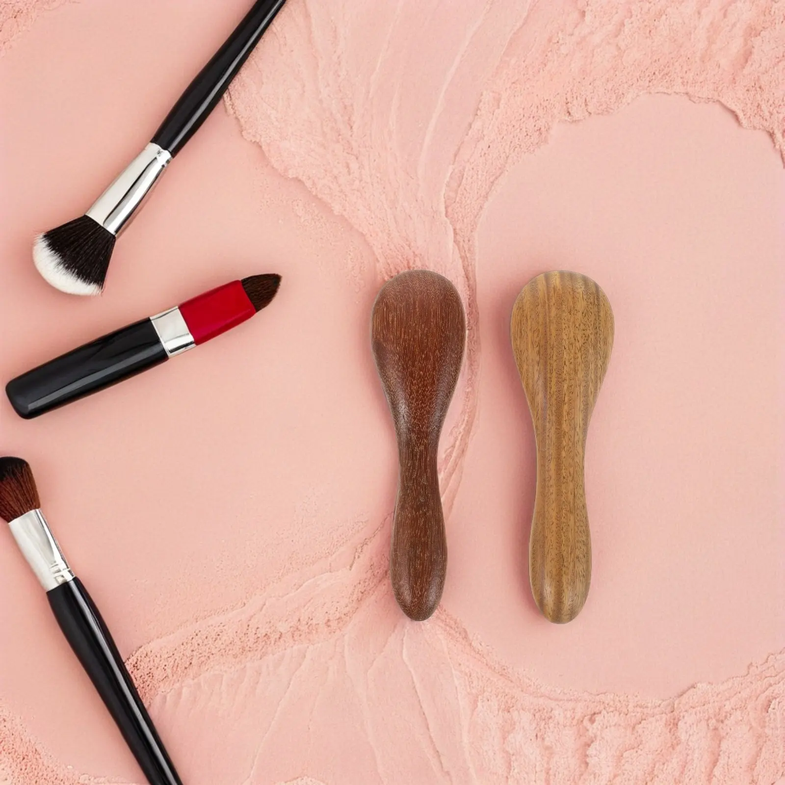 

2Pcs Sandalwood Face Massager Tool Set Wood Facial Massage Stick for Mask Cream Serum Application Ergonomic