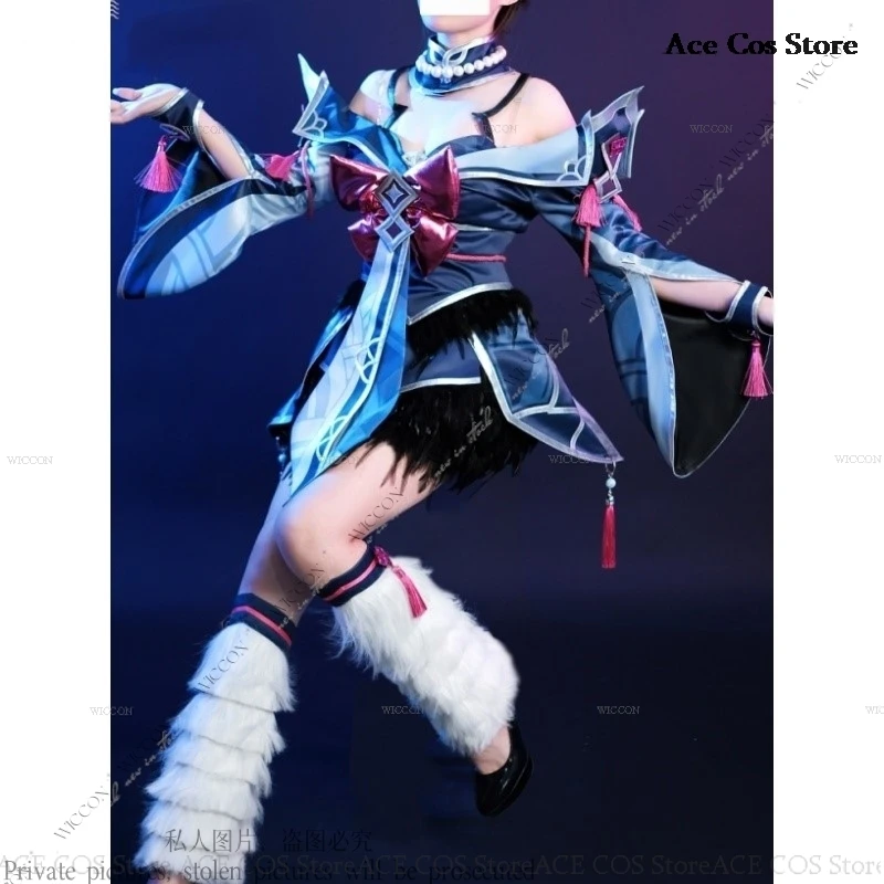 Ahri Anime Game LOL Clear Snow Moon Cosplay Costume Wig Woman The Nine-Tailed Fox Straight Rose Red Halloween Party Sexy