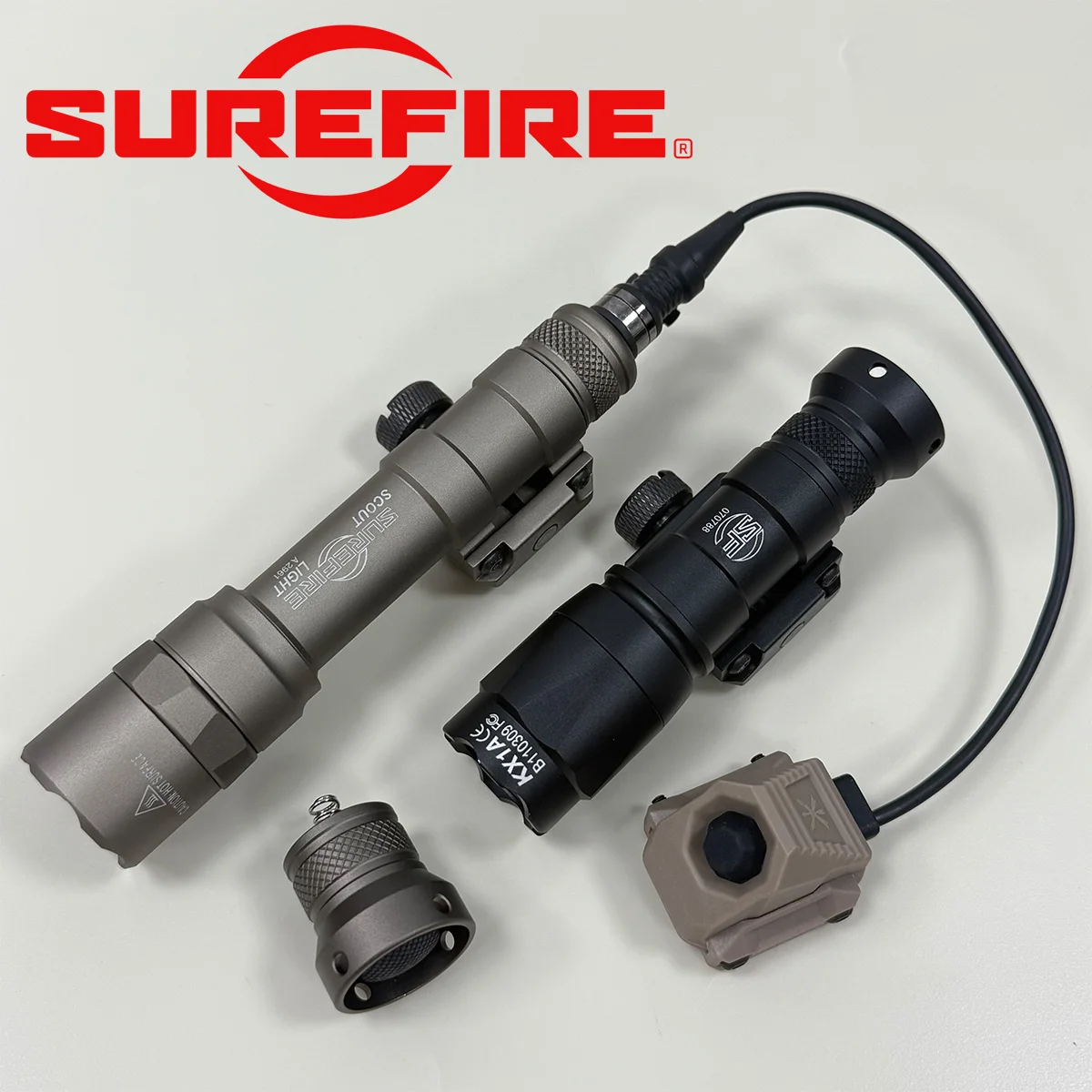Lampe torche tactique Surefire M300B M300C M600B M600C avec interrupteur à pression UNITY AXON, compatible avec rail 20 mm, éclairage extérieur, lampe de scout