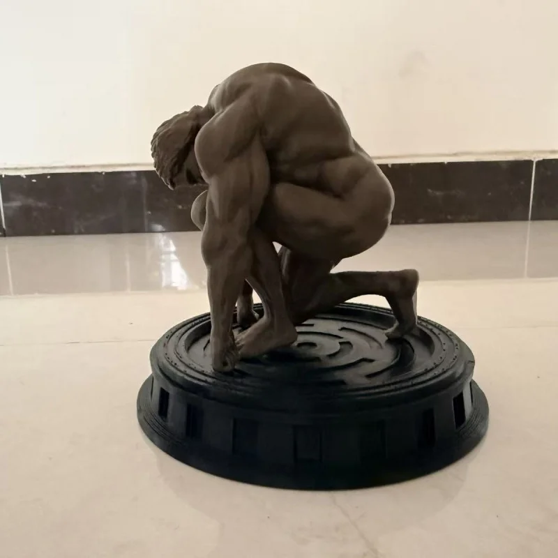 The Classic Pose of Terminator Arnold, a Handcrafted Figure of a Muscular Man, a Collectible Item, a Fitness Model.