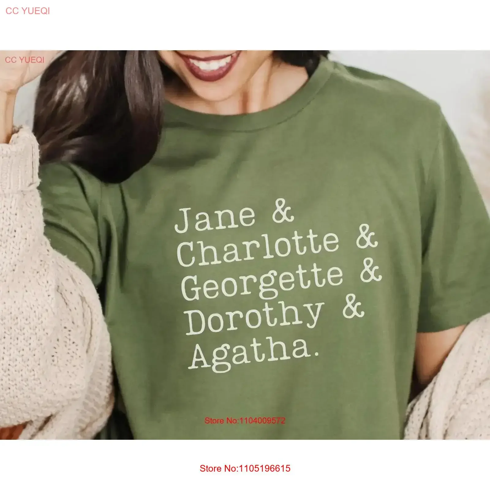 Female British Authors T Shirt Jane Austen Classic Book Lover Charlotte Bronte Librarian Booktrovert vintage Washed Comfortable