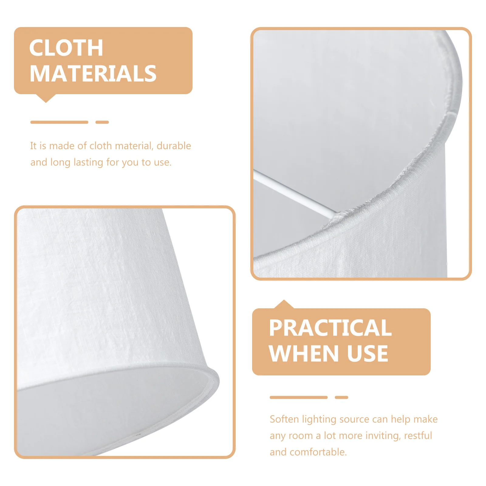 

Cloth Lamp Shade White Cylinder Pendant Light Cover For Home Decor Modern Hanging Lamp Shades Only Soften Lighting