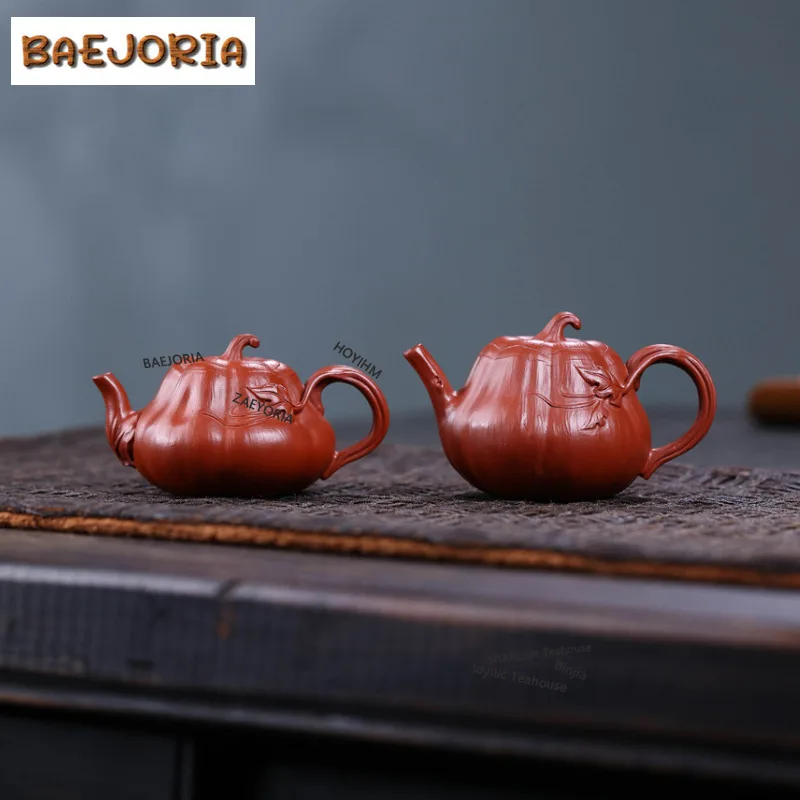 BAEJORIA Ancient Yixing Purple Clay Teapots Handmade Pumpkin Pot Raw Ore Dahongpao Mud Tea Brewing Kettle Zisha Tea Set