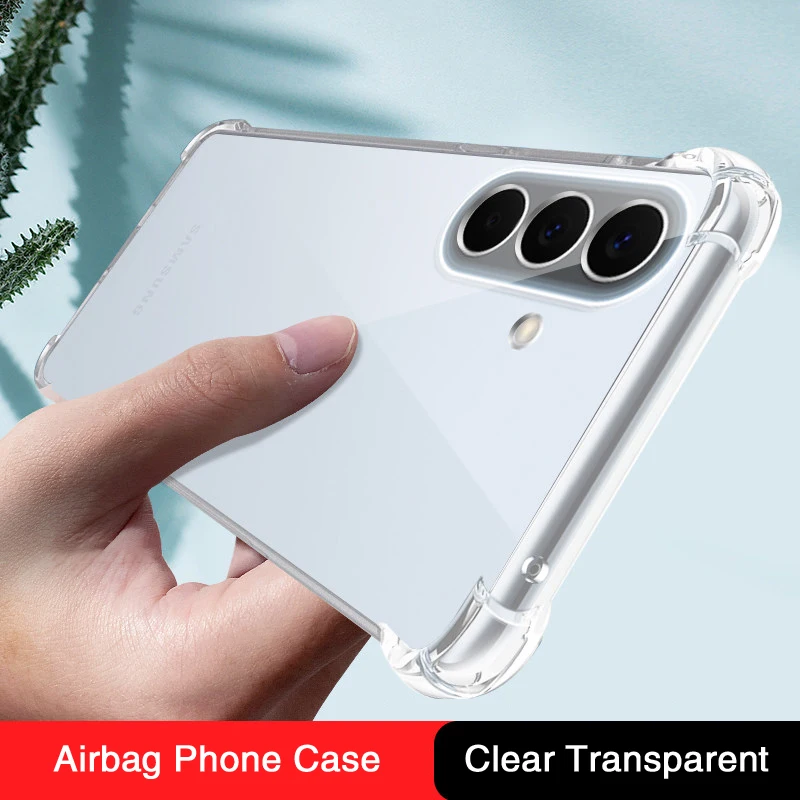 Airbag Silicone Phone Case for Samsung Galaxy A57 A37 A27 A17 A07 A56 A36 A26 A16 A06 4G 5G Transparent Soft Original Back Cover