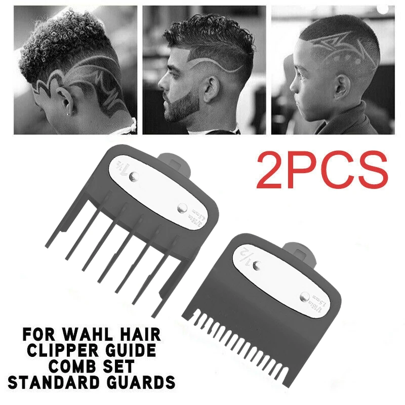 Gunting rambut pengganti sisir, 2 buah panduan sisir batas ukuran 1.5mm/4.5mm untuk Wahl