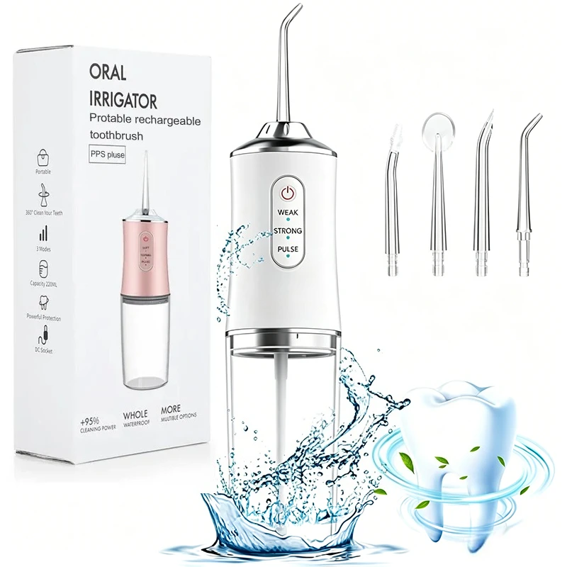 

2026 Portable Water Dental Flosser Cordless,IPX7 Rechargeable Oral Irrigator,3 Mode Electric Teeth Cleaning Tool for Home Travel