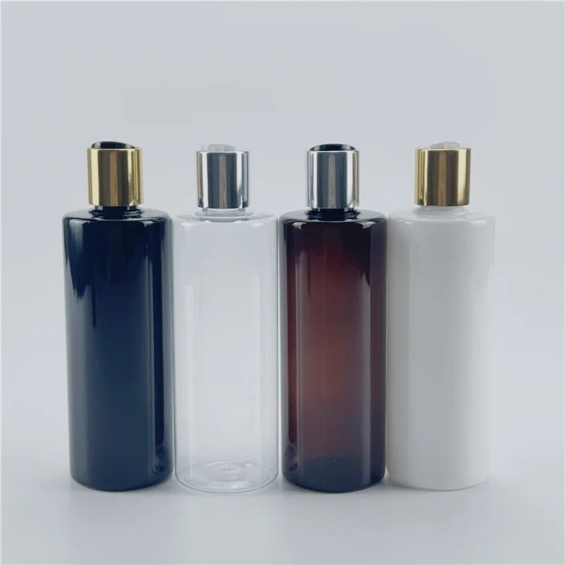 

300ML X 20 Empty Disc Top Cap Plastic Flat Shoulder Bottles PET Lotion Bottle Travel Size Plastic Storage Containers For Shampoo