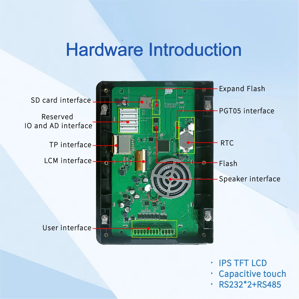 DWIN 7 Inch LCD Module 1024*600 Industrial Arduino HMI Touch Panel With Shell IPS Smart Screen UART TFT Display DMG10600T070_A5W