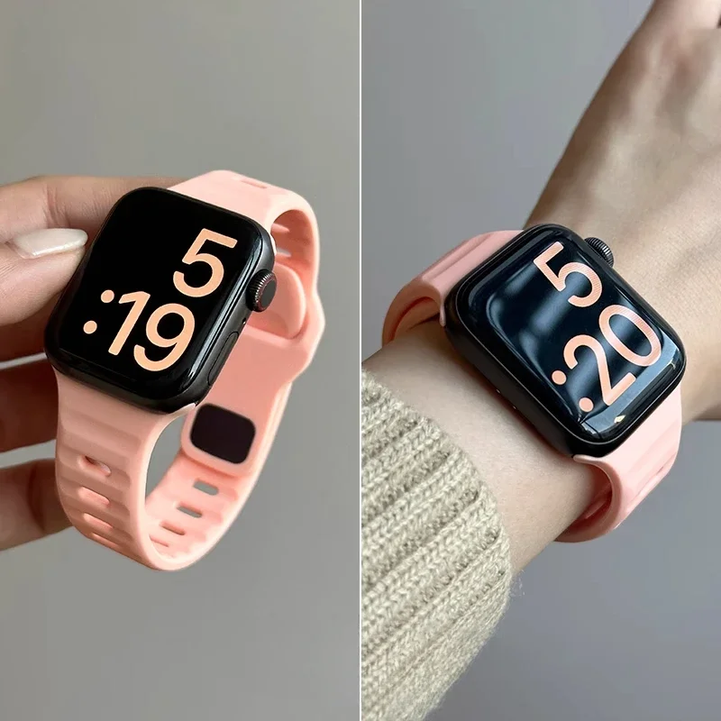 Silikonarmband für Apple Watch Serie 10 46 mm 42 mm Armband 44 mm 45 mm 40 mm 41 mm Sportarmband iWatch 8 7 6 5 4 3 SE 9 Ultra 2 49 mm
