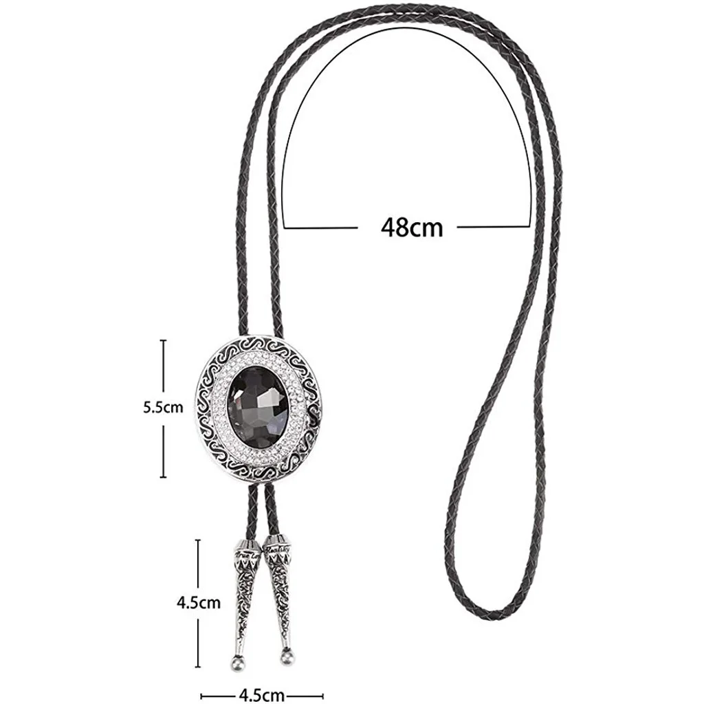 Fashion Bolo Tie Collar Rope American Western Denim Pibolo Tie