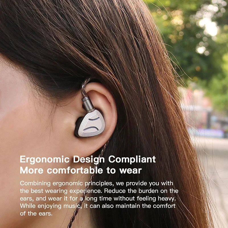 Aoshida E20 auriculares intrauditivos de alta fidelidad con cable controlador dinámico recubierto de berilio de 3,5mm auriculares con cable de 0,78 2 pines auriculares HiFi