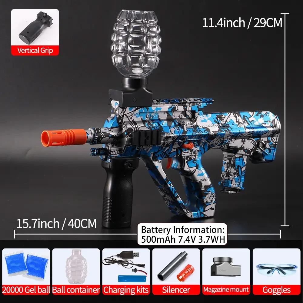 UZI Electric Gel Ball Blaster Toys, Manual/Automatic Eco-Friendly Splatter Ball Blaster, Suitable For Outdoor Shooting Games