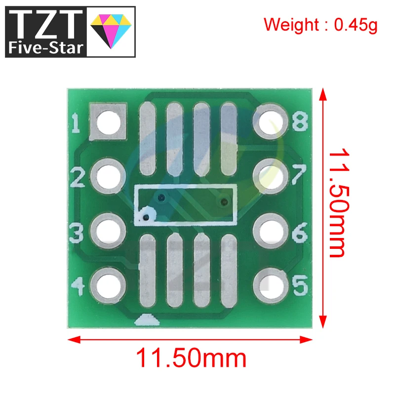 10PCS SOP8 turn DIP8 / SMD to DIP IC adapter Socket SOP8/TSSOP8/SOIC8/SSOP8 Board TO DIP Adapter Converter Plate 0.65mm 1.27mm