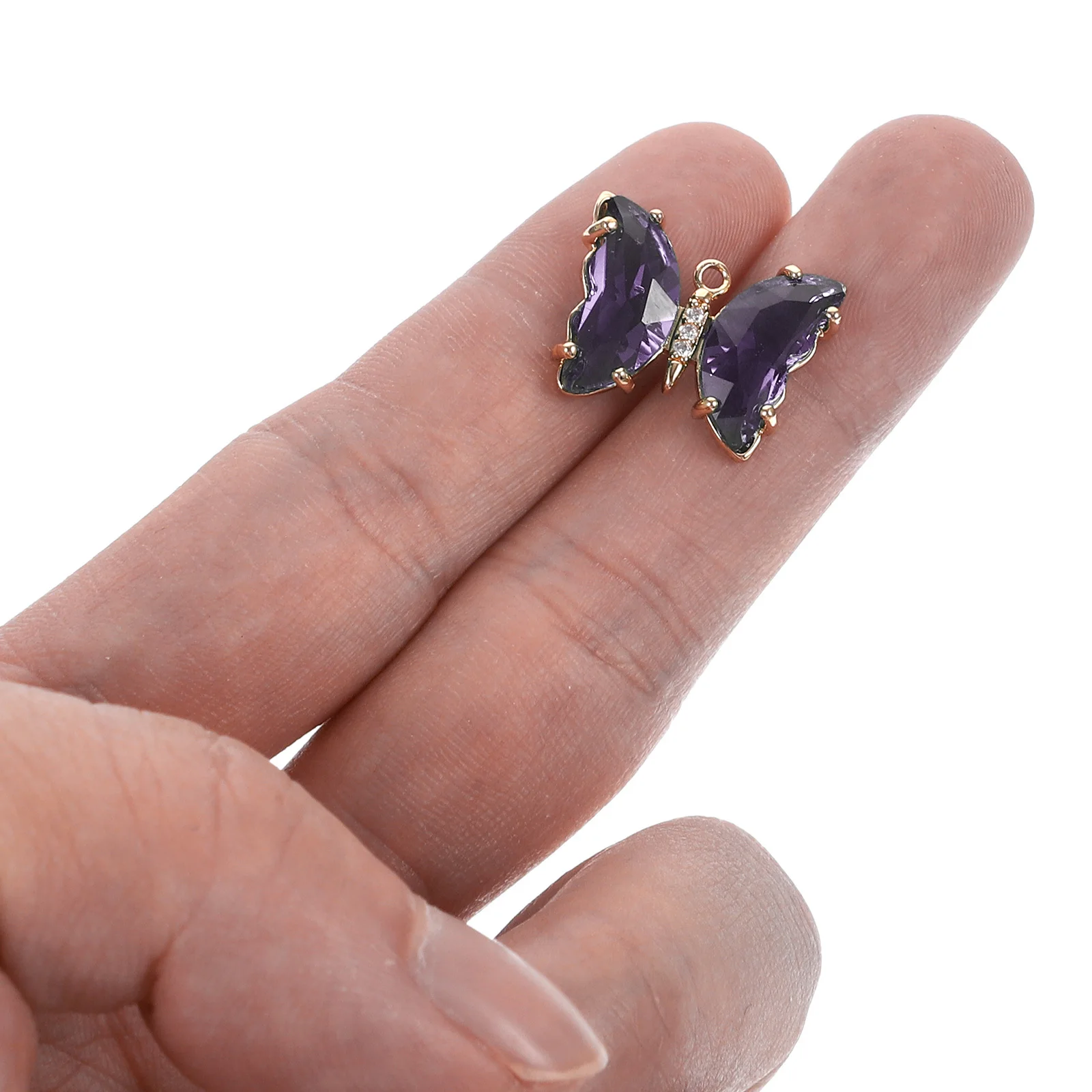 

10Pcs Crystal Butterfly Pendants Unique Beads for Crafts Delicate Hanging Charms Ideal for DIY Accessories Party Supply and Gift