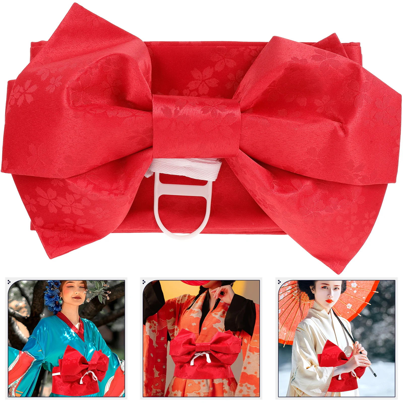 

1pc Kimono Yukata Women Bow Waist Belt Japanese Style Vintage Pattern Waist Bow Accessory Lightweight Comfortable Belt