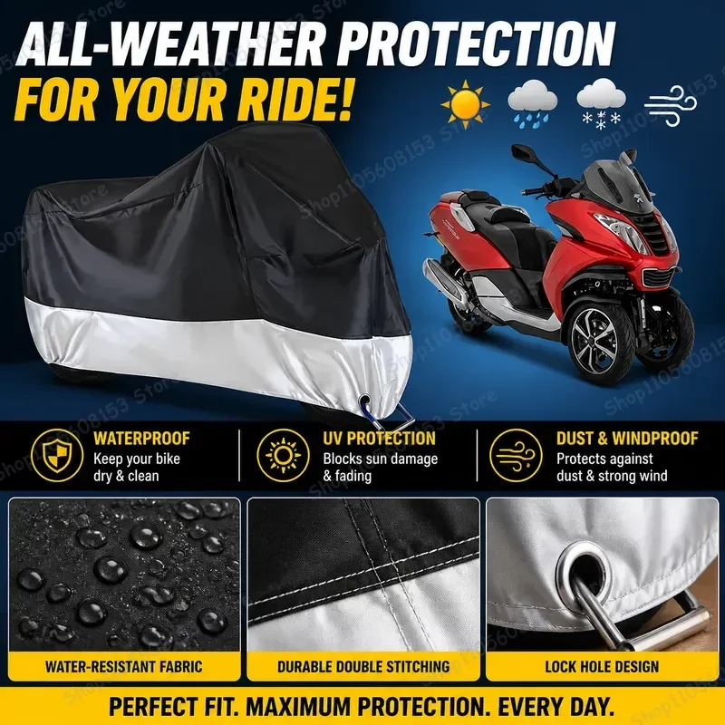 

For Peugeot METROPOLIS For Motorcycle Cover Waterproof Dustproof UV Resistant All Weather Outdoor Indoor Scooter Cover