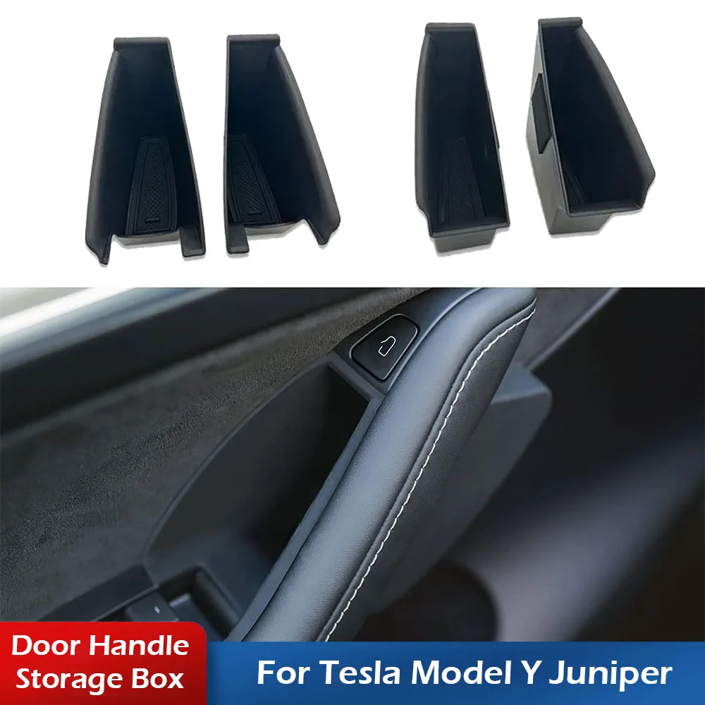 Seitentürgriff-Aufbewahrungsbox für Tesla Model Y Juniper 2025 2026, Türschlitz, Taschen, Tablett, Organizer, Innenzubehör